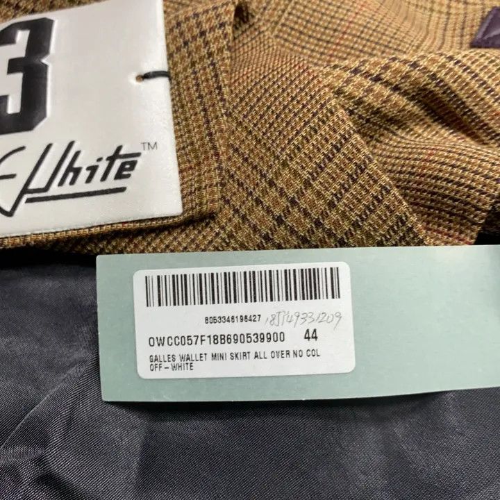 Off-White Off-White Brown Checked Mini Skirt 0079 Size US 44 / EU 60 - 2 Thumbnail