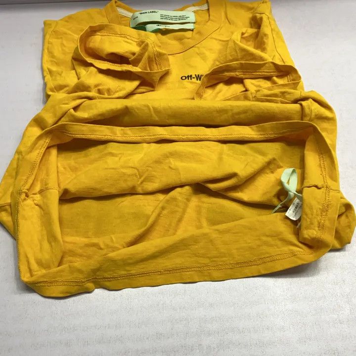 Off-White Off-White x Champion Distressed Yellow T-Shirt 0079 Size US S / EU 44-46 / 1 - 12 Thumbnail
