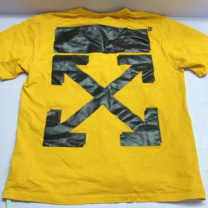 Off-White Off-White x Champion Distressed Yellow T-Shirt 0079 Size US S / EU 44-46 / 1 - 10 Thumbnail