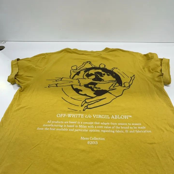 Off-White Off-White Yellow Logo Print T-Shirt 0079 Size US M / EU 48-50 / 2 - 9 Thumbnail