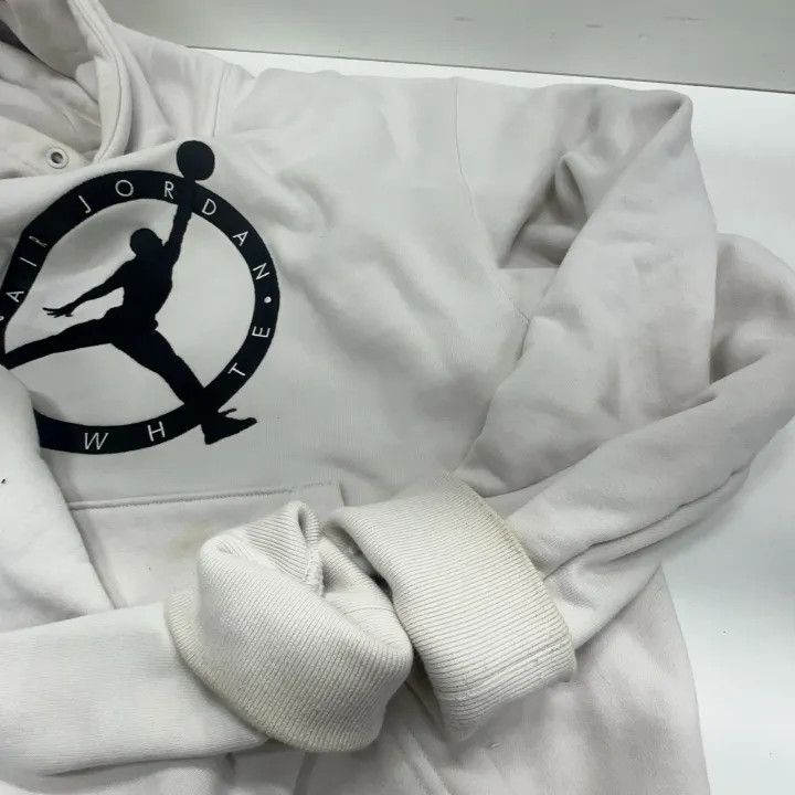 Off-White Jordan x OFF-WHITE White Logo Hoodie 0079 Size US M / EU 48-50 / 2 - 9 Thumbnail