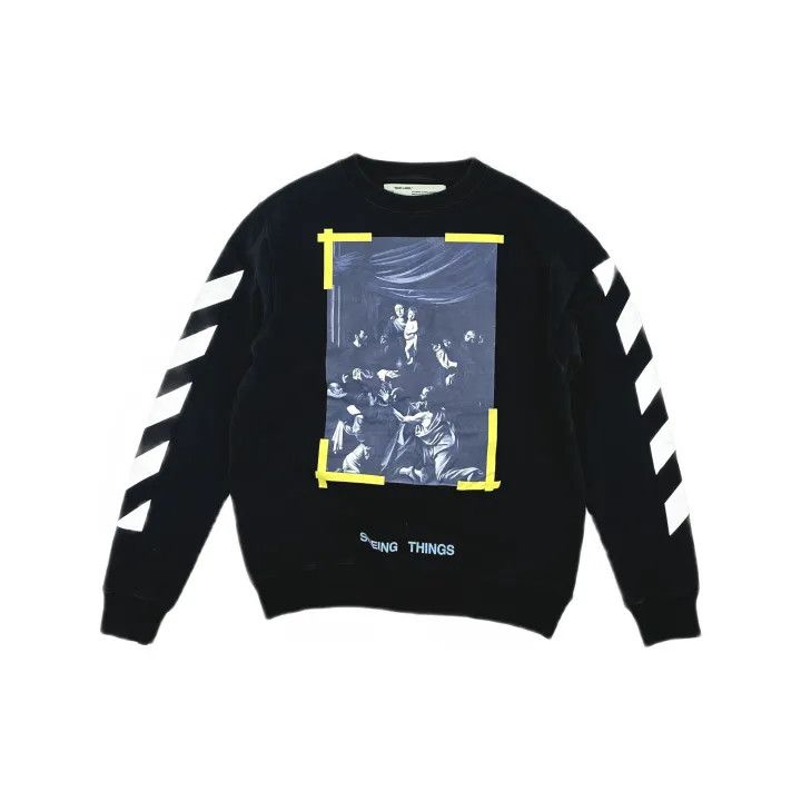 Off-White Off-White SS21 Black Religious Artwork Sweatshirt 0079 Size US S / EU 44-46 / 1 - 2 Thumbnail