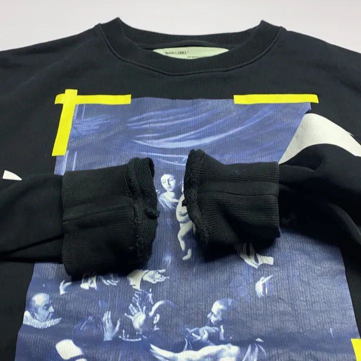 Off-White Off-White SS21 Black Religious Artwork Sweatshirt 0079 Size US S / EU 44-46 / 1 - 8 Thumbnail