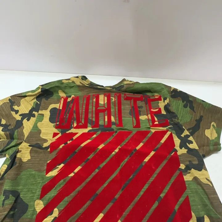 Off-White OFF-WHITE Camouflage Red Velvet Short Sleeve Tee 0079 Size US XS / EU 42 / 0 - 7 Thumbnail