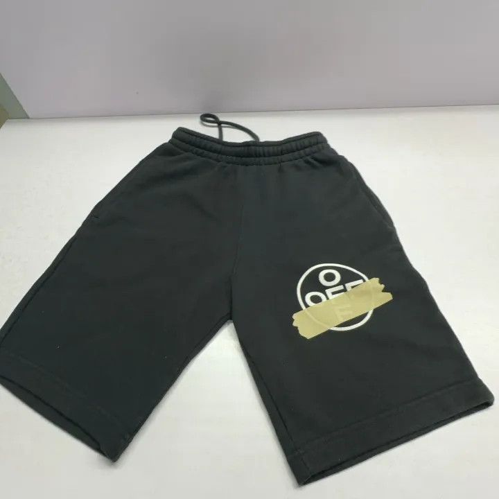 Off-White OFF-WHITE Black Logo Print Cotton Shorts 0079 Size US 26 / EU 42 - 9 Thumbnail
