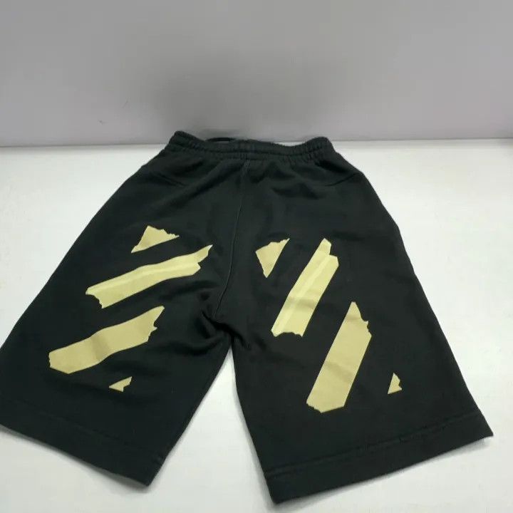 Off-White OFF-WHITE Black Logo Print Cotton Shorts 0079 Size US 26 / EU 42 - 11 Thumbnail