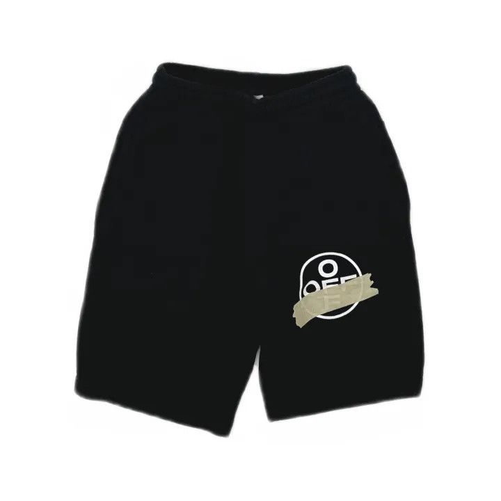 Off-White OFF-WHITE Black Logo Print Cotton Shorts 0079 Size US 26 / EU 42 - 2 Thumbnail