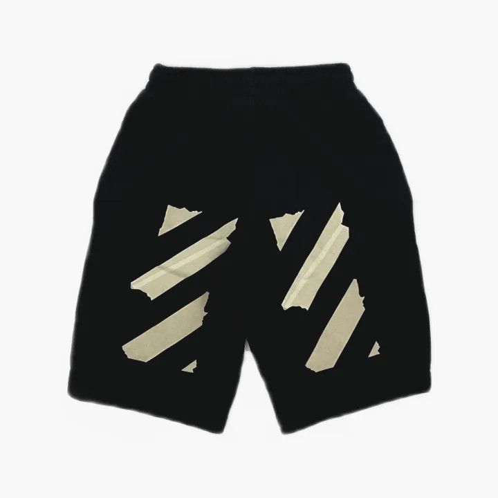 Off-White OFF-WHITE Black Logo Print Cotton Shorts 0079 Size US 26 / EU 42 - 3 Thumbnail