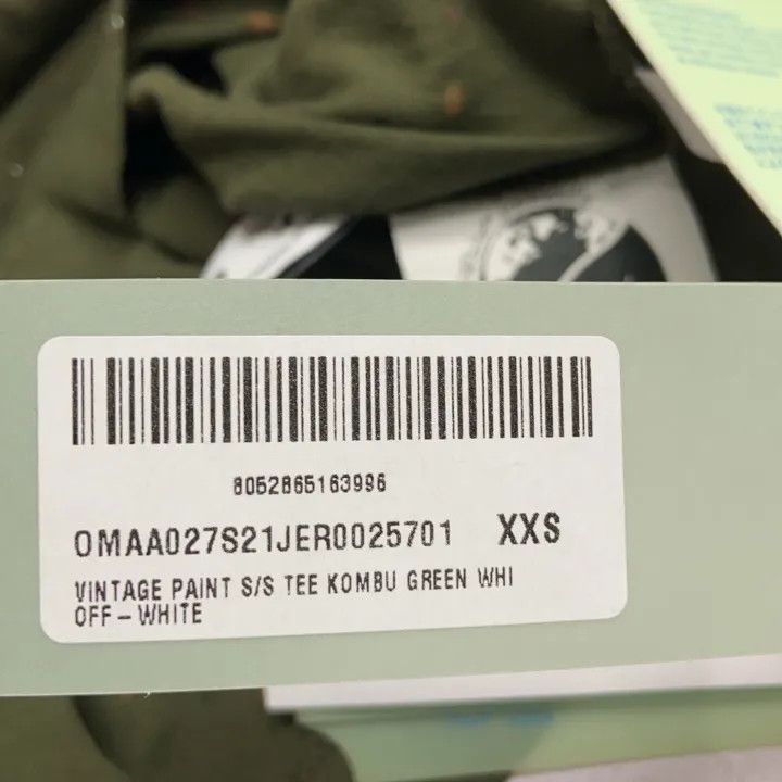 Off-White Off-White SS21 Logo Print T-Shirt in Green 0079 Size US XXS / EU 40 - 4 Thumbnail