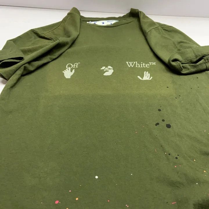 Off-White Off-White SS21 Logo Print T-Shirt in Green 0079 Size US XXS / EU 40 - 7 Thumbnail