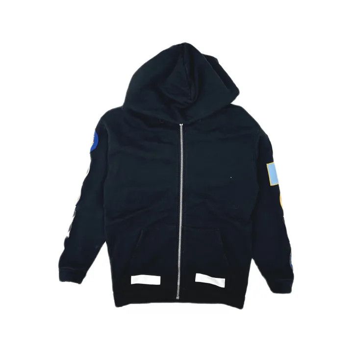 Off-White Off-White Black Hooded Sweatshirt with Patches 0079 Size US XXS / EU 40 - 2 Thumbnail