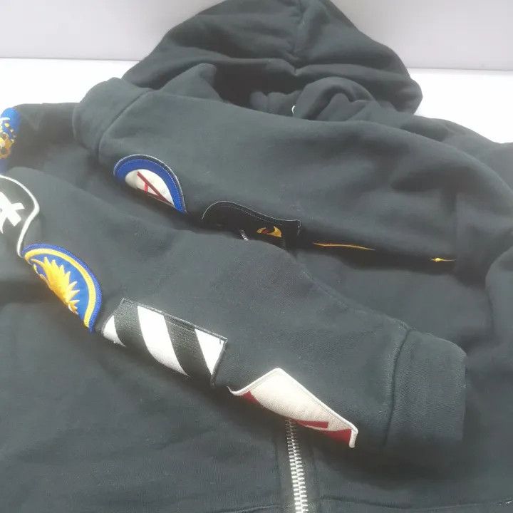 Off-White Off-White Black Hooded Sweatshirt with Patches 0079 Size US XXS / EU 40 - 10 Thumbnail