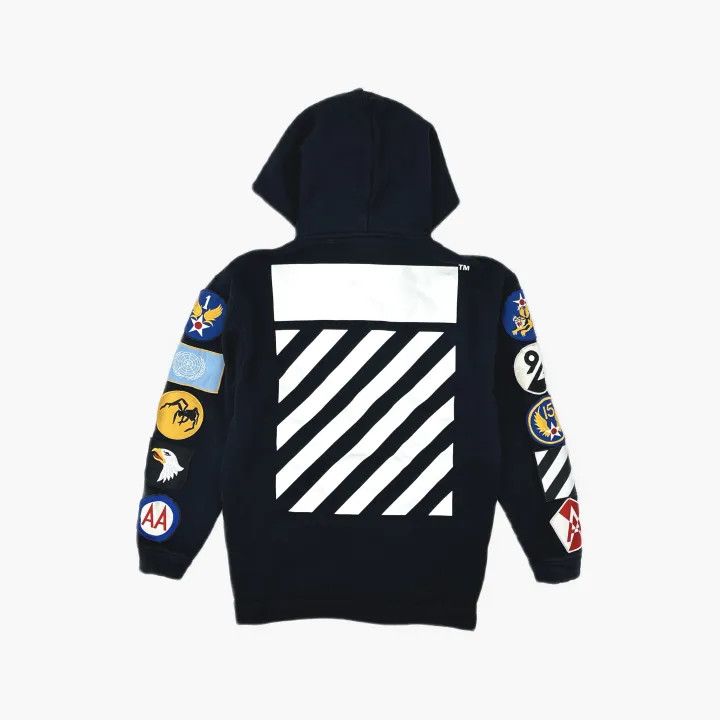 Off-White Off-White Black Hooded Sweatshirt with Patches 0079 Size US XXS / EU 40 - 3 Thumbnail