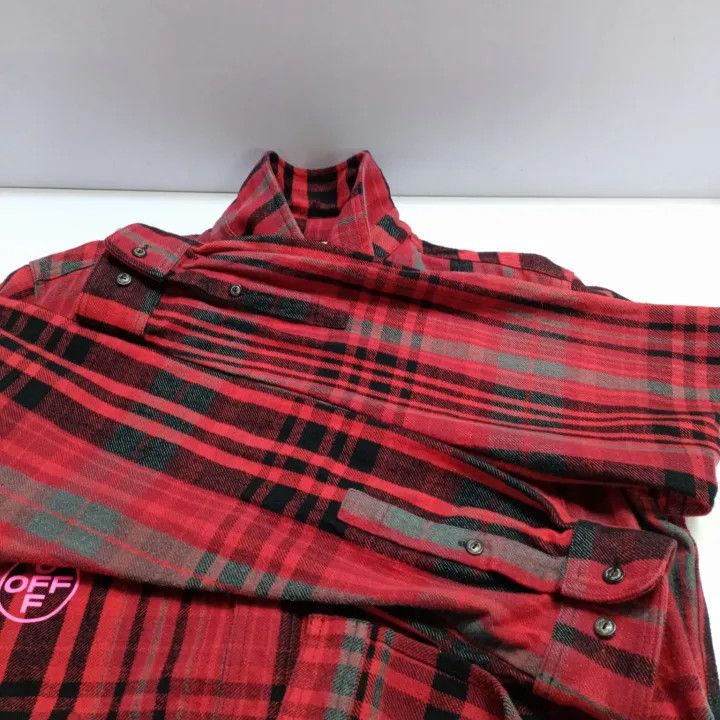 Off-White OFF-WHITE Mariana De Silva Red Plaid Shirt 0079 Size US XL / EU 56 / 4 - 8 Thumbnail