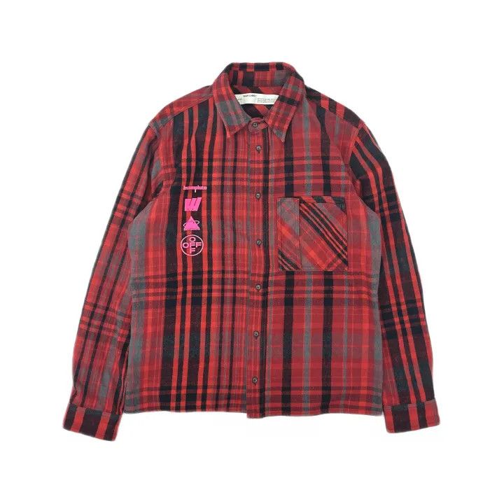 Off-White OFF-WHITE Mariana De Silva Red Plaid Shirt 0079 Size US XL / EU 56 / 4 - 2 Thumbnail