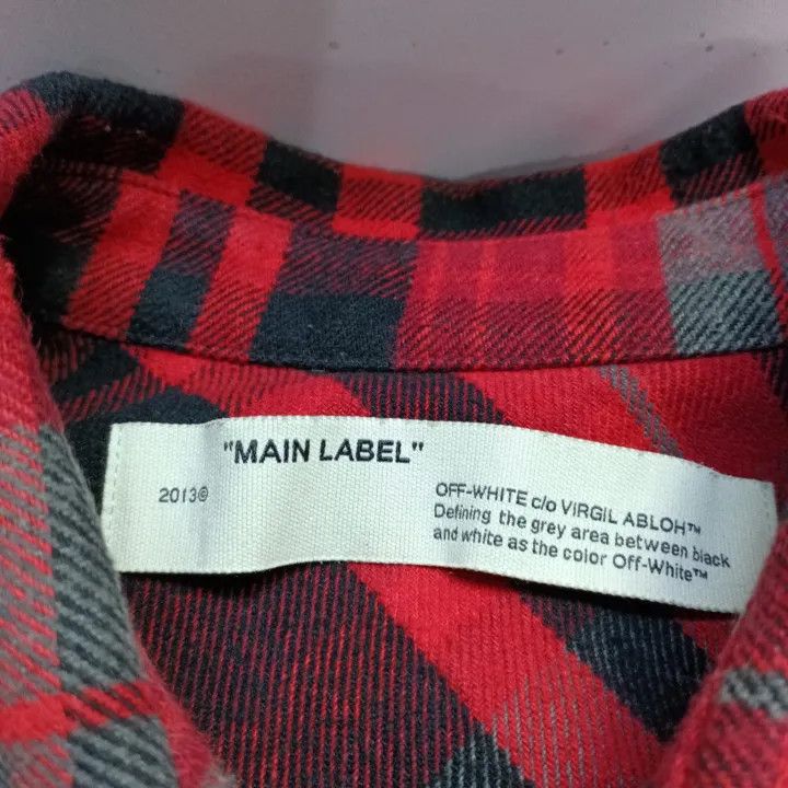 Off-White OFF-WHITE Mariana De Silva Red Plaid Shirt 0079 Size US XL / EU 56 / 4 - 4 Thumbnail