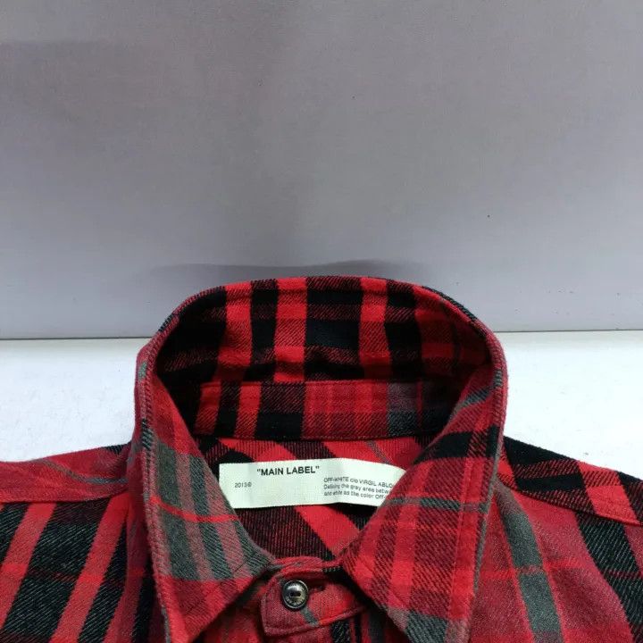 Off-White OFF-WHITE Mariana De Silva Red Plaid Shirt 0079 Size US XL / EU 56 / 4 - 9 Thumbnail