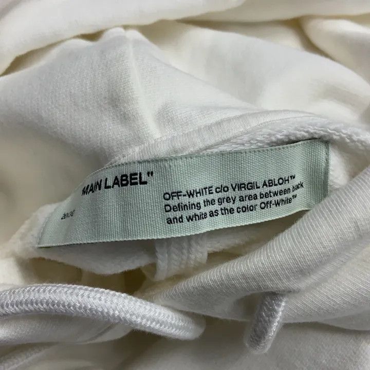 Off-White OFF-WHITE White Relaxed Fit Hoodie with Arrow Print 0079 Size US S / EU 44-46 / 1 - 6 Thumbnail