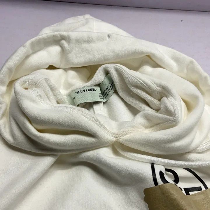Off-White OFF-WHITE White Relaxed Fit Hoodie with Arrow Print 0079 Size US S / EU 44-46 / 1 - 8 Thumbnail
