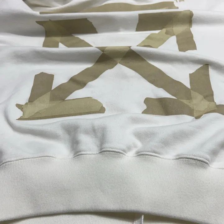 Off-White OFF-WHITE White Relaxed Fit Hoodie with Arrow Print 0079 Size US S / EU 44-46 / 1 - 12 Thumbnail
