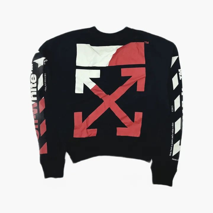 Off-White OFF-WHITE SS19 Black Diagonal Print Crewneck Sweatshirt 0079 Size US XXS / EU 40 - 3 Thumbnail