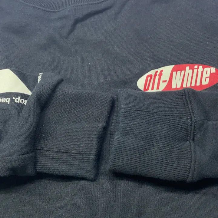 Off-White OFF-WHITE SS19 Black Diagonal Print Crewneck Sweatshirt 0079 Size US XXS / EU 40 - 8 Thumbnail
