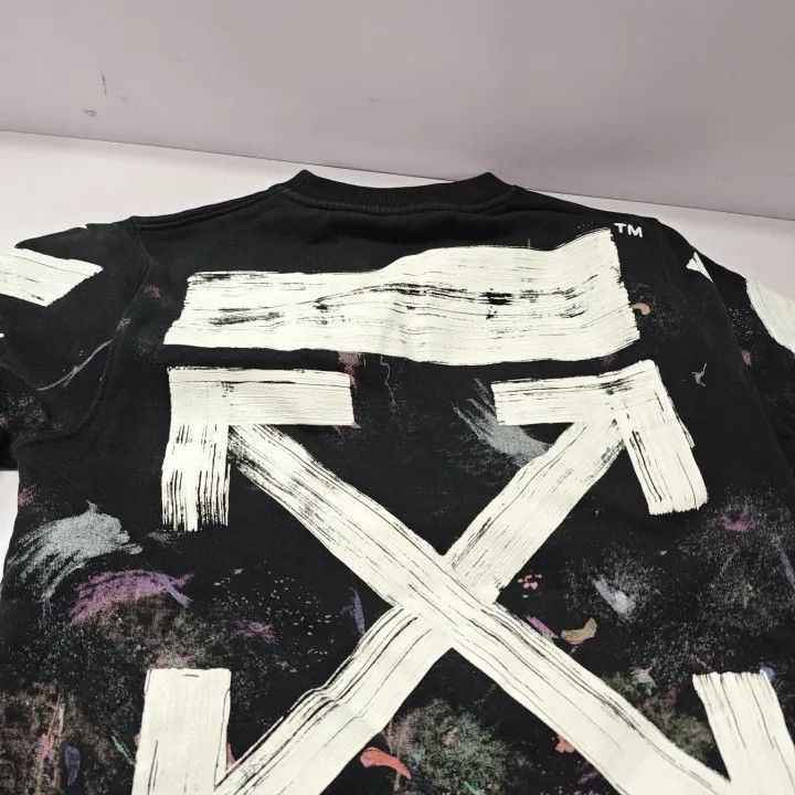 Off-White OFF-WHITE Starry Ink Splash Hoodie Black 0079 Size US XXS / EU 40 - 6 Thumbnail