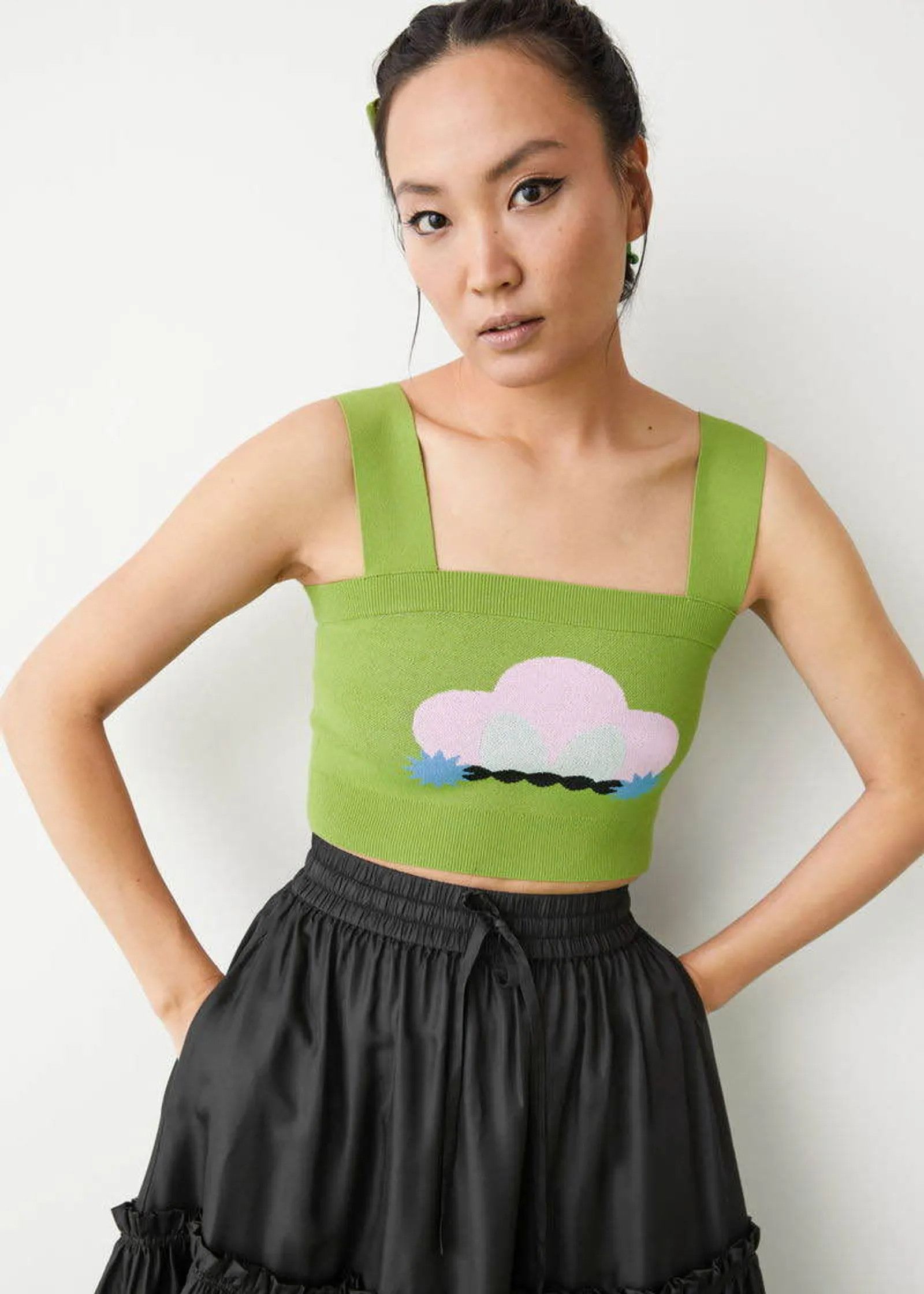 & Other Stories & Other Stories Cropped Jacquard Knit Top Top Size XS / US 0-2 / IT 36-38 - 5 Thumbnail
