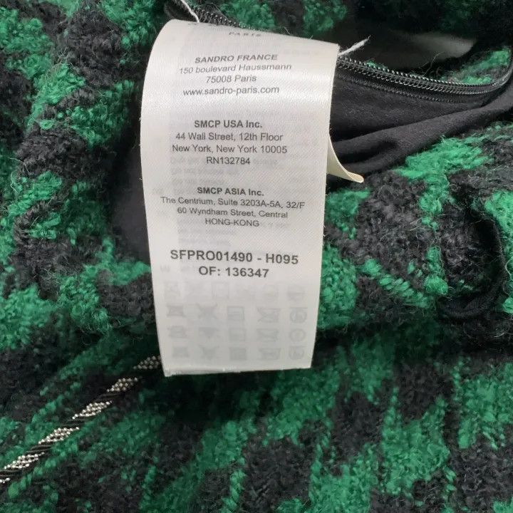 Sandro Sandro Green Check Short Sleeve Dress 0079 Size XXS / US 00 / IT 34 - 4 Thumbnail