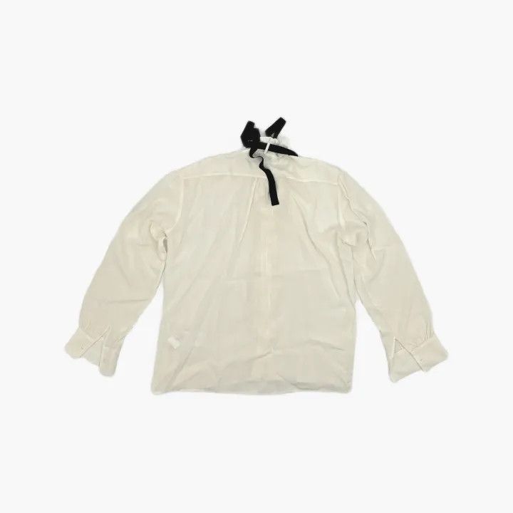 Sandro Sandro White Long Sleeve Bow Tie Shirt 0079 Size S / US 4 / IT 40 - 3 Thumbnail