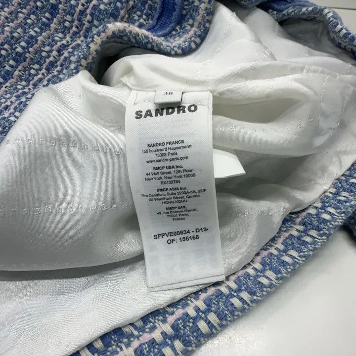 Sandro Sandro Blue Color Block V-Neck Knit Sweater 0079 Size M / US 6-8 / IT 42-44 - 6 Thumbnail