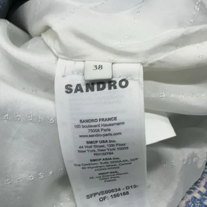 Sandro Sandro Blue Color Block V-Neck Knit Sweater 0079 Size M / US 6-8 / IT 42-44 - 5 Thumbnail