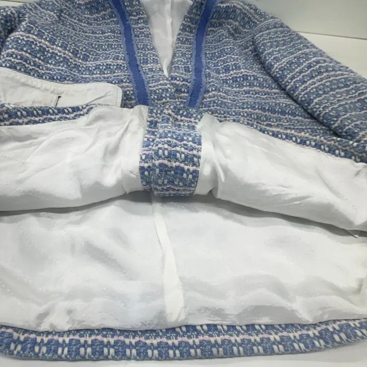 Sandro Sandro Blue Color Block V-Neck Knit Sweater 0079 Size M / US 6-8 / IT 42-44 - 9 Thumbnail