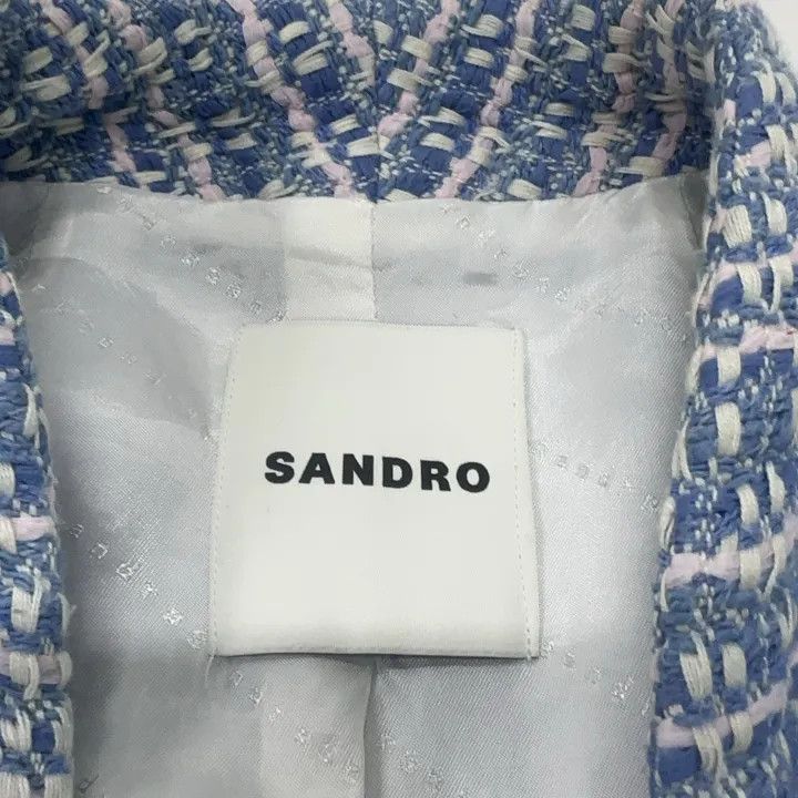 Sandro Sandro Blue Color Block V-Neck Knit Sweater 0079 Size M / US 6-8 / IT 42-44 - 4 Thumbnail