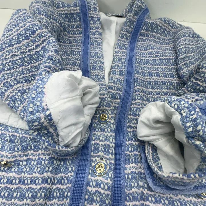 Sandro Sandro Blue Color Block V-Neck Knit Sweater 0079 Size M / US 6-8 / IT 42-44 - 10 Thumbnail