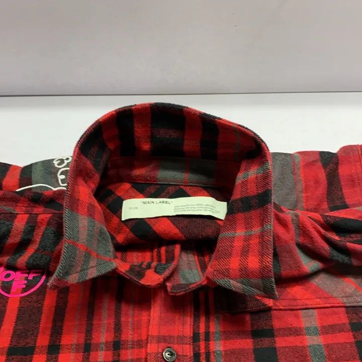 Off-White OFF-WHITE Mariana De Silva Red Plaid Shirt 0079 Size US XL / EU 56 / 4 - 8 Thumbnail