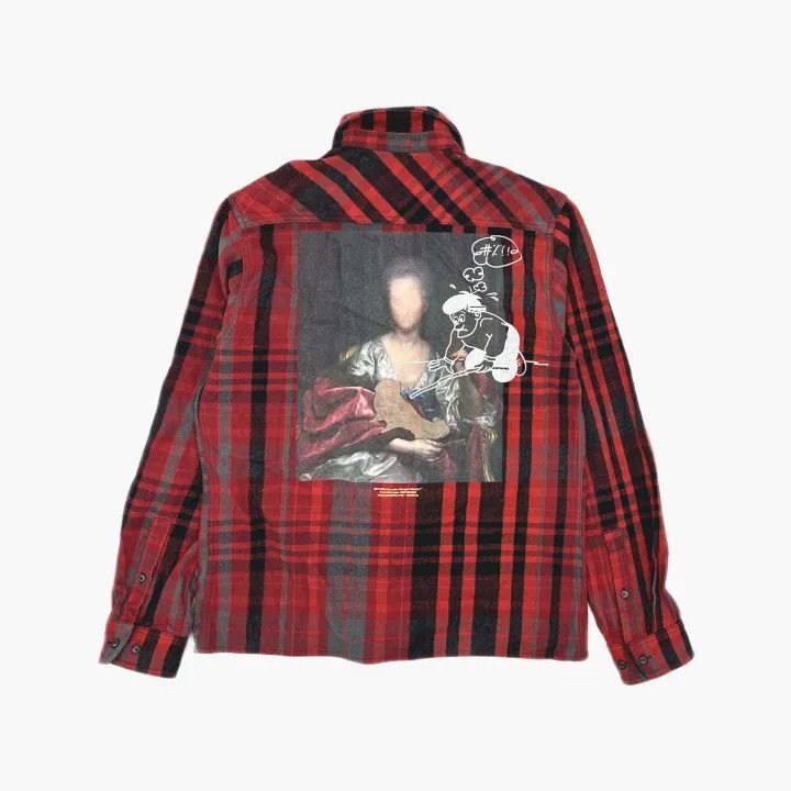 Off-White OFF-WHITE Mariana De Silva Red Plaid Shirt 0079 Size US XL / EU 56 / 4 - 3 Thumbnail