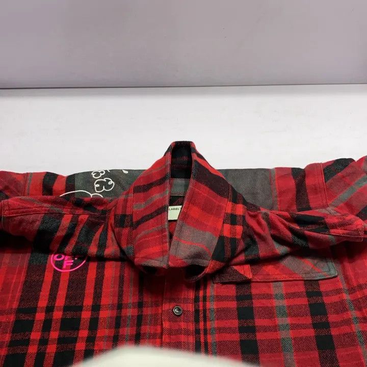 Off-White OFF-WHITE Mariana De Silva Red Plaid Shirt 0079 Size US XL / EU 56 / 4 - 9 Thumbnail