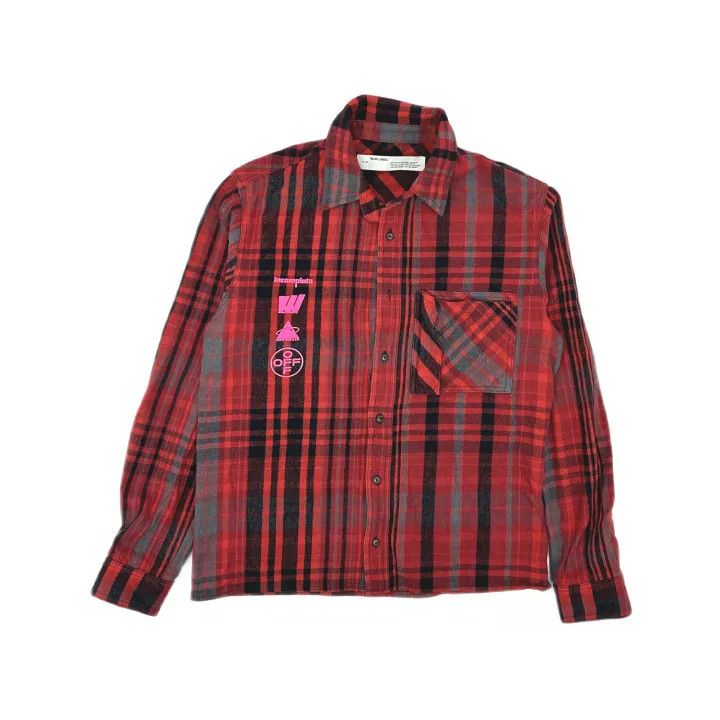 Off-White OFF-WHITE Mariana De Silva Red Plaid Shirt 0079 Size US XL / EU 56 / 4 - 2 Thumbnail