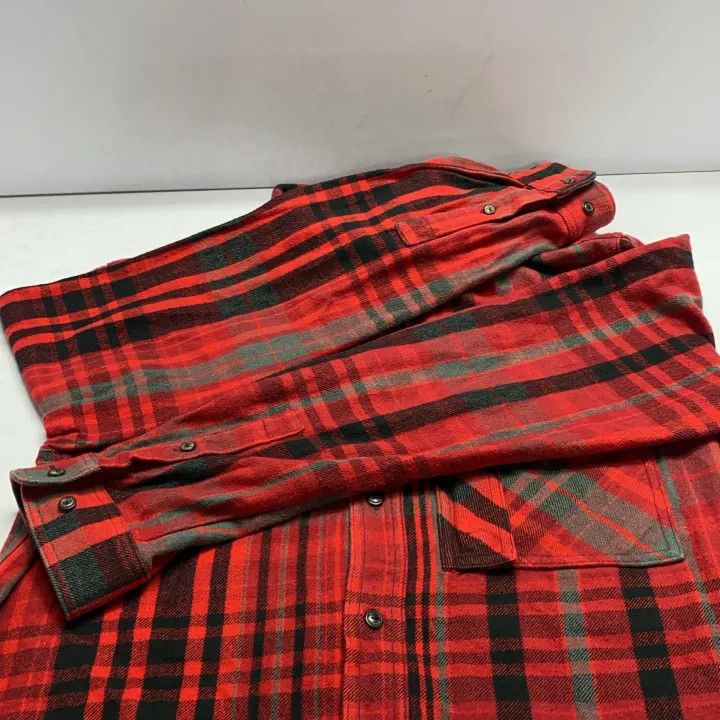 Off-White OFF-WHITE Mariana De Silva Red Plaid Shirt 0079 Size US XL / EU 56 / 4 - 10 Thumbnail