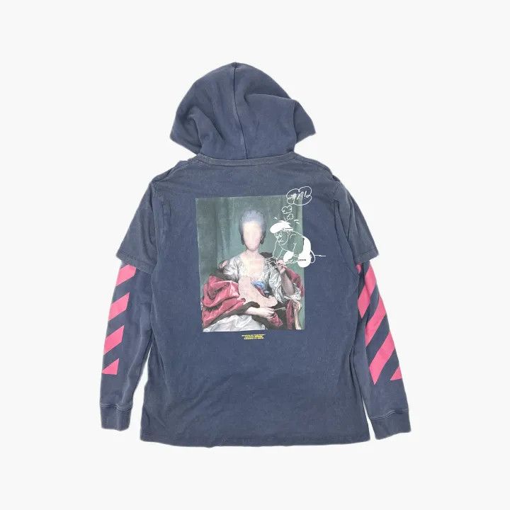 Off-White Off-White Blue Layered Graphic Hoodie 0079 Size US M / EU 48-50 / 2 - 3 Thumbnail