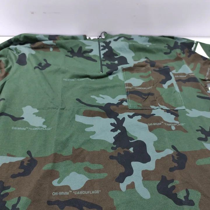 Off-White OFF-WHITE Camouflage Print Half-Zip Long Sleeve T-Shirt 0079 Size US S / EU 44-46 / 1 - 9 Thumbnail