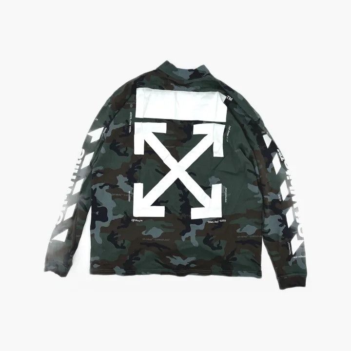 Off-White OFF-WHITE Camouflage Print Half-Zip Long Sleeve T-Shirt 0079 Size US S / EU 44-46 / 1 - 3 Thumbnail