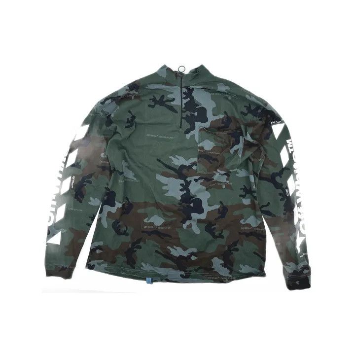 Off-White OFF-WHITE Camouflage Print Half-Zip Long Sleeve T-Shirt 0079 Size US S / EU 44-46 / 1 - 2 Thumbnail
