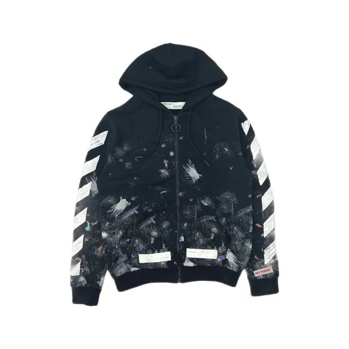 Off-White OFF-WHITE Galaxy Brush Hooded Zip Sweatshirt 0079 Size US S / EU 44-46 / 1 - 2 Thumbnail