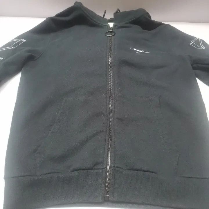 Off-White Off-White Black Graphic Zip Hoodie for Men 0079 Size US XS / EU 42 / 0 - 14 Thumbnail