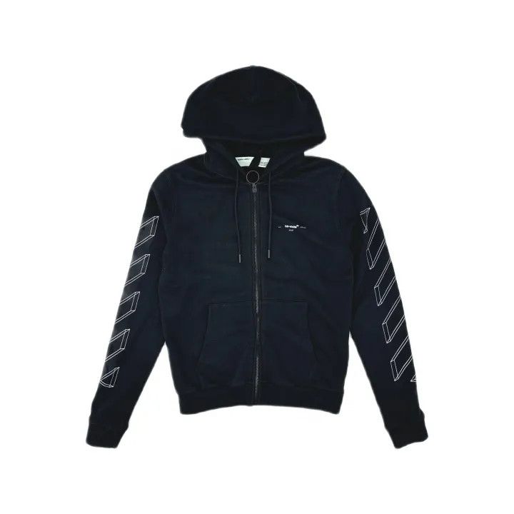 Off-White Off-White Black Graphic Zip Hoodie for Men 0079 Size US XS / EU 42 / 0 - 2 Thumbnail