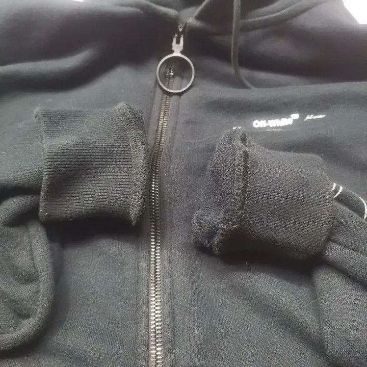 Off-White Off-White Black Graphic Zip Hoodie for Men 0079 Size US XS / EU 42 / 0 - 13 Thumbnail