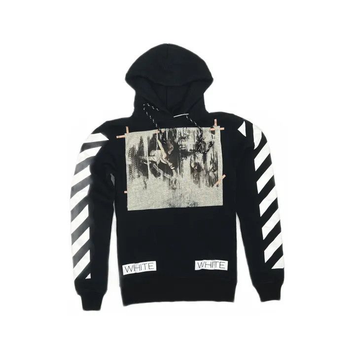 Off-White OFF-WHITE Black Hoodie with Graphic Print 0079 Size US XXS / EU 40 - 2 Thumbnail