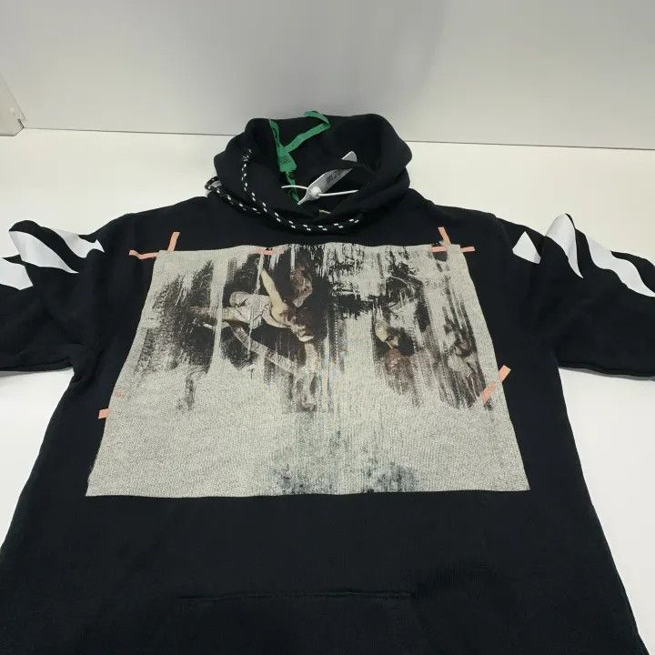 Off-White OFF-WHITE Black Hoodie with Graphic Print 0079 Size US XXS / EU 40 - 6 Thumbnail